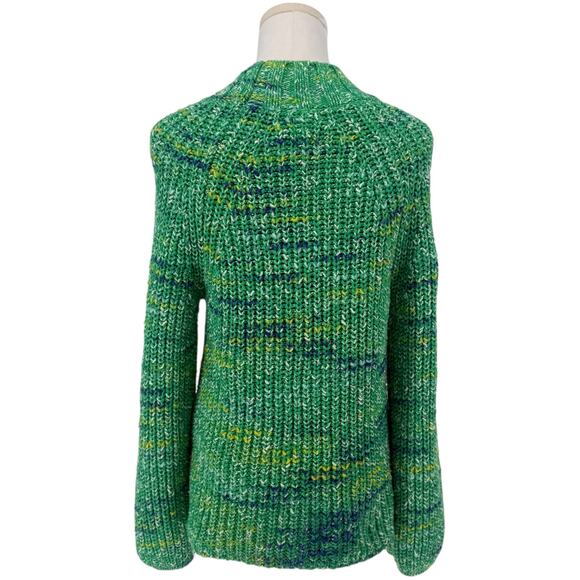 Y2K Gap Neon Multicolor Cable Knit Chunky Sweater Balloon Sleeve S - Picture 3 of 6